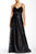Sue Wong - Embellished V-Neck Dress W5200 in Black