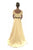 Saboroma - 4221 Cold Shoulder A-Line Evening Dress In Neutral
