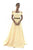 Saboroma - 4221 Cold Shoulder A-Line Evening Dress In Neutral