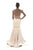 Saboroma - 4223 Beaded Bateau Mermaid Dress In Neutral