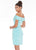 Ashley Lauren - 4224 Off Shoulder Sheath Cocktail Dress In Blue