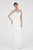 Saboroma - 4227 Applique Long Sleeve Trumpet Dress In White and Neutral