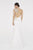 Saboroma - 4227 Applique Long Sleeve Trumpet Dress In White and Neutral