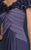 Daymor Couture - Ruffled Off Shoulder Evening Dress 700 in Purple