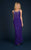 Daymor Couture - Draped Necklace Shimmer Evening Dress 702 in Blue