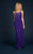 Daymor Couture - Draped Necklace Shimmer Evening Dress 702 in Blue