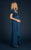 Daymor Couture - Encrusted Empire Lace Evening Dress in Blue