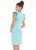 Ashley Lauren - 4228 Tiered Flutter Sleeve Crepe Cocktail Dress In Blue