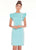 Ashley Lauren - 4228 Tiered Flutter Sleeve Crepe Cocktail Dress In Blue