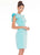 Ashley Lauren - 4228 Tiered Flutter Sleeve Crepe Cocktail Dress In Blue
