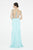 Saboroma - 4229 Jewel Beaded Illusion Neckline Mermaid Gown In Blue and Green