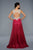 Lara Dresses - Ruched Sweetheart A-line Chiffon Gown 42301 in Red