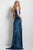 42325 Plunging V-Neck Satin Gown