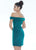 Ashley Lauren - 4240 Off-Shoulder Metallic Scuba Fitted Dress In Green