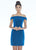 Ashley Lauren - 4240 Off-Shoulder Metallic Scuba Fitted Dress In Blue