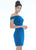 Ashley Lauren - 4240 Off-Shoulder Metallic Scuba Fitted Dress In Blue