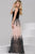 Plunging Long Dress with Floral Skirt 42420