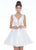 Ashley Lauren - 4242 Jeweled Belt Organza Cocktail Dress In White