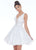 Ashley Lauren - 4242 Jeweled Belt Organza Cocktail Dress In White