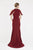 Saboroma - 4245 Beaded Jewel Neckline Cold Shoulder Evening Gown In Red