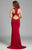 Lara Dresses - 42456 Embellished Racer Back Evening Gown In Red