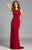 Lara Dresses - 42456 Embellished Racer Back Evening Gown In Red