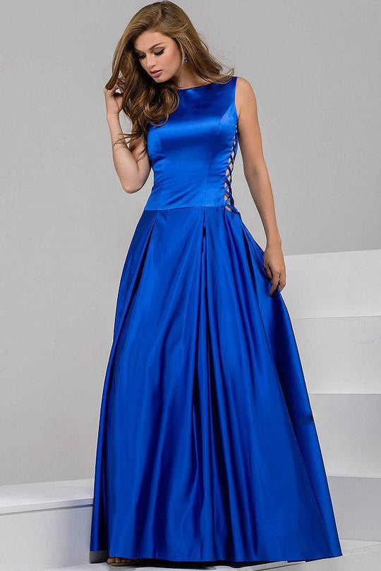 Stunning Satin Boat Neckline V Back Ball Gown 42470