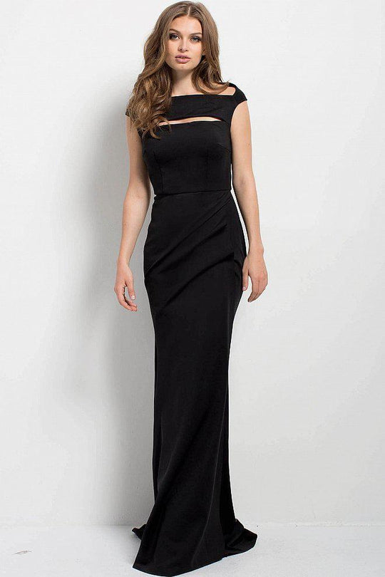 42474 Cap Sleeve Fitted Evening Gown