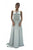 Saboroma - 4249 Sheer Illusion Back Sleeveless A-Line Gown In Green