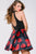 Two Piece Short Dress with Floral Skirt 42506