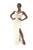 Saboroma - 4250 Beaded Scoop Illusion Neckline Long Sheath Gown In White