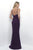 Alexia Designs - 4252 Jeweled Cowl Neck Chiffon Sheath Dress In Purple