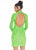 Ashley Lauren - 4252 Long Sleeve Open Back Sequined Cocktail Dress In Green