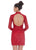 Ashley Lauren - 4252 Long Sleeve Open Back Sequined Cocktail Dress In Red