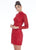 Ashley Lauren - 4252 Long Sleeve Open Back Sequined Cocktail Dress In Red