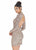 Ashley Lauren - 4252 Long Sleeve Open Back Sequined Cocktail Dress In Pink and Gold