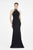 Saboroma - 4257 Jewel Beaded Embellished Racerback Evening Gown In Black