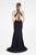 Saboroma - 4257 Jewel Beaded Embellished Racerback Evening Gown In Black