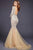 32006 Crystal Embellished Long Sleeve Gown