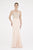 Saboroma - 4258 Embellished Jewel Trumpet Dress With Train In Pink