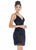 Ashley Lauren - 4261 Bead-Fringed Cocktail Sheer Dress In Black