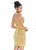 Ashley Lauren - 4261 Bead-Fringed Cocktail Sheer Dress In Gold and Neutral