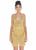 Ashley Lauren - 4261 Bead-Fringed Cocktail Sheer Dress In Gold and Neutral