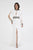 Saboroma - 4263 Beaded Embellished Long Split Sleeved Evening Gown In White