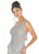 Ashley Lauren - 4273 Sequined One Shoulder Fringe Sheath Dress In Silver and Gray