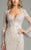Lara Dresses - Long Sleeve V Neck Long Dress 33238 in Gray