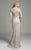 Lara Dresses - Long Sleeve V Neck Long Dress 33238 in Gray