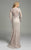 Lara Dresses - Long Sleeve V Neck Long Dress 33238 in Gray