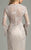 Lara Dresses - Long Sleeve V Neck Long Dress 33238 in Gray