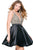 Jovani - Black Crystal Embellished V-Neck Cocktail Dress in Black 42760 in Black